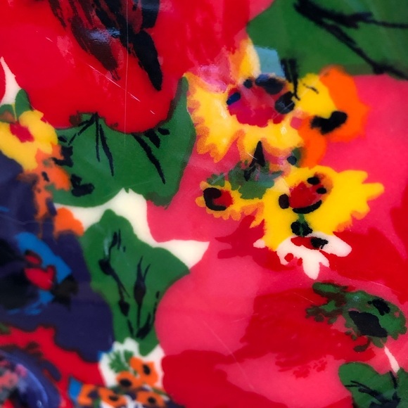 Vtg Floral Print Fabric Platter - Picture 3 of 11